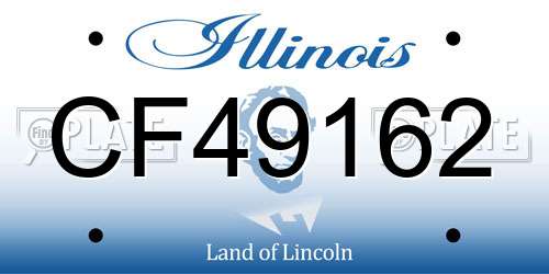 CF49162 Illinois License Plate