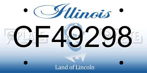 CF49298 Illinois License Plate