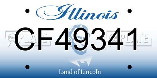 CF49341 Illinois License Plate