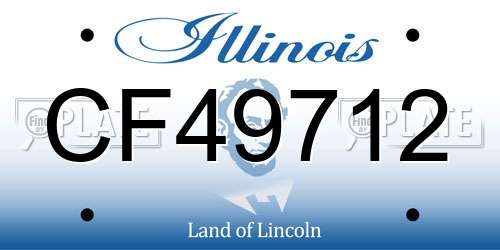 CF49712 Illinois License Plate