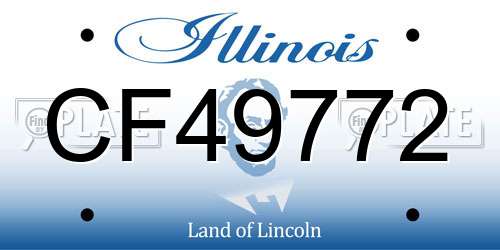 CF49772 Illinois License Plate