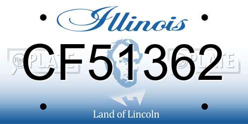 CF51362 Illinois License Plate