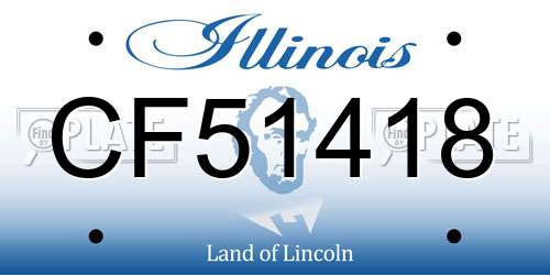 CF51418 Illinois License Plate