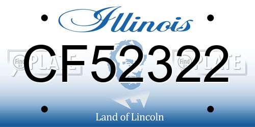 CF52322 Illinois License Plate
