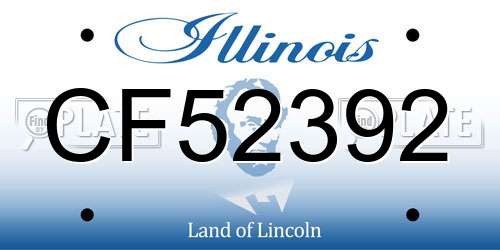 CF52392 Illinois License Plate