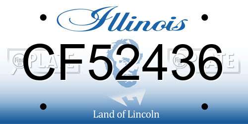 CF52436 Illinois License Plate