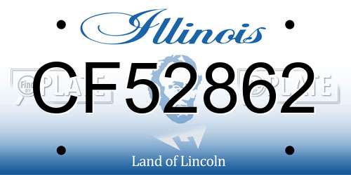 CF52862 Illinois License Plate