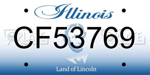 CF53769 Illinois License Plate