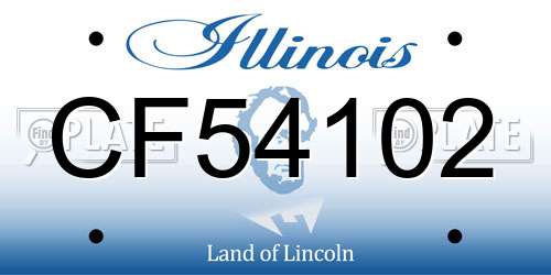 CF54102 Illinois License Plate