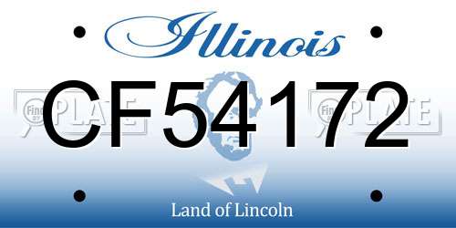 CF54172 Illinois License Plate