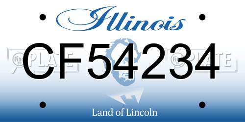 CF54234 Illinois License Plate