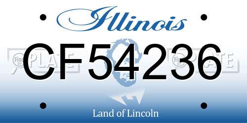 CF54236 Illinois License Plate