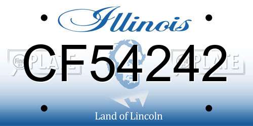 CF54242 Illinois License Plate