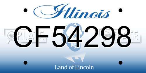 CF54298 Illinois License Plate
