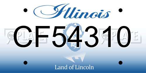 CF54310 Illinois License Plate