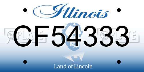 CF54333 Illinois License Plate