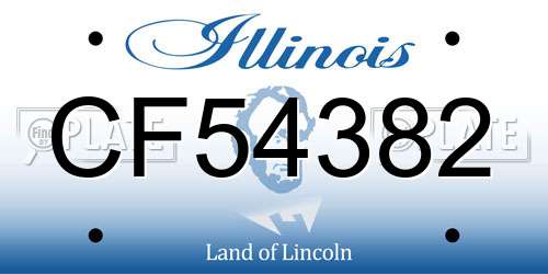 CF54382 Illinois License Plate