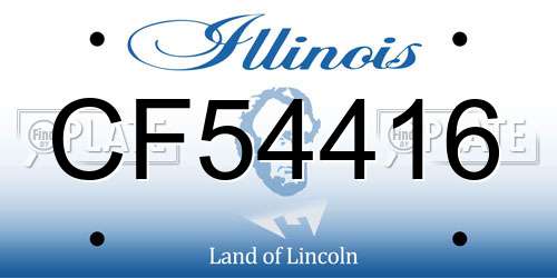 CF54416 Illinois License Plate