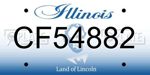 CF54882 Illinois License Plate
