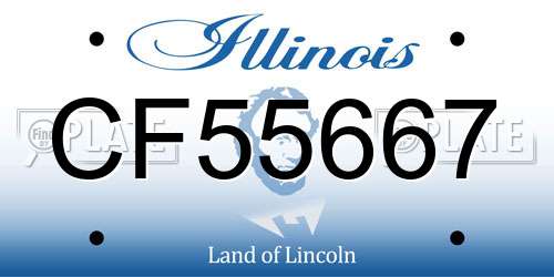 CF55667 Illinois License Plate