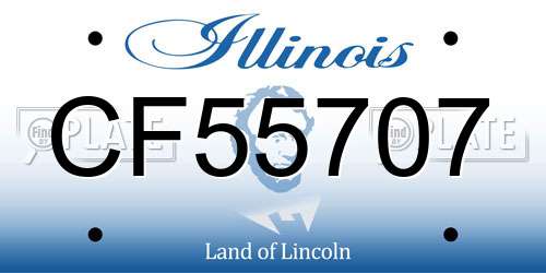 CF55707 Illinois License Plate