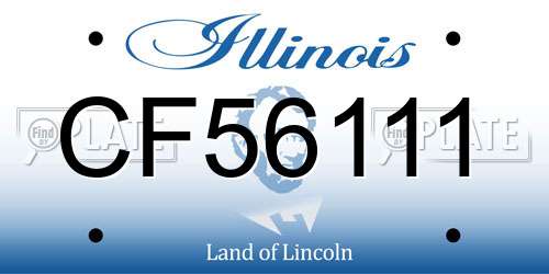 CF56111 Illinois License Plate