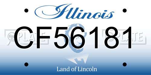CF56181 Illinois License Plate