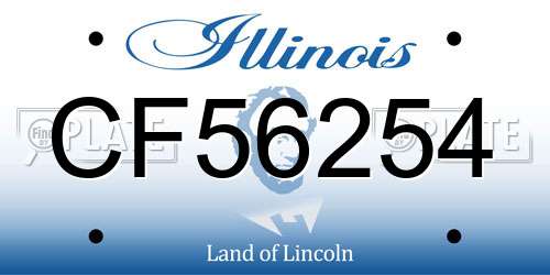CF56254 Illinois License Plate