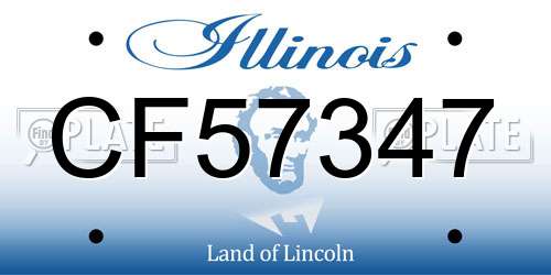 CF57347 Illinois License Plate