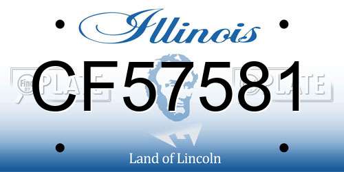 CF57581 Illinois License Plate