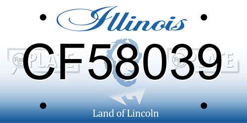 CF58039 Illinois License Plate