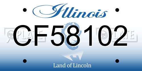 CF58102 Illinois License Plate