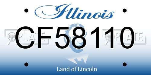 CF58110 Illinois License Plate