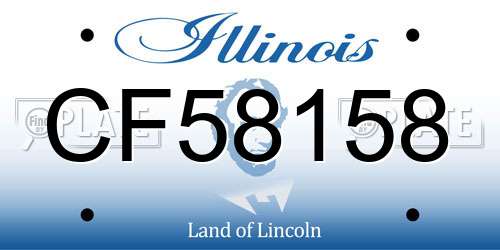 CF58158 Illinois License Plate