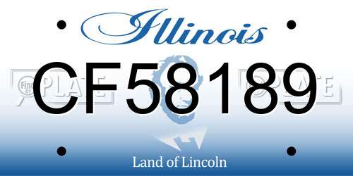 CF58189 Illinois License Plate