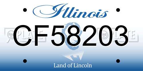 CF58203 Illinois License Plate