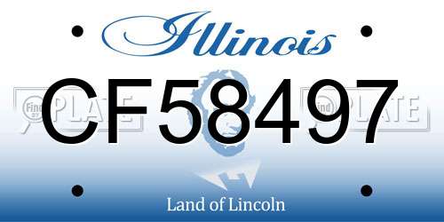 CF58497 Illinois License Plate