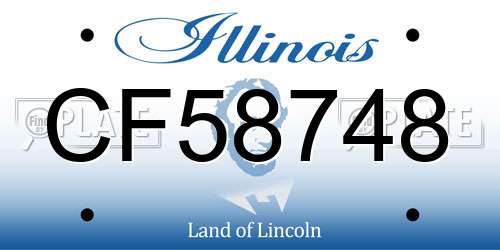 CF58748 Illinois License Plate
