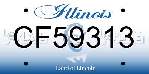 CF59313 Illinois License Plate
