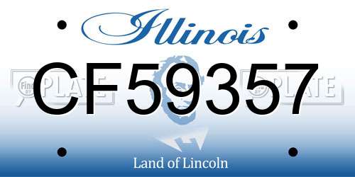 CF59357 Illinois License Plate