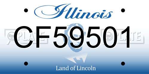 CF59501 Illinois License Plate