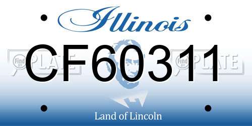 CF60311 Illinois License Plate