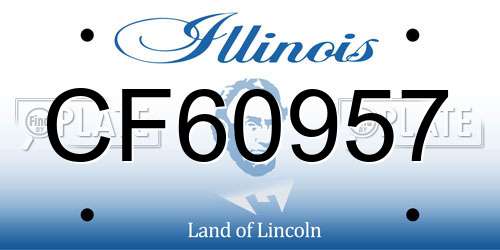 CF60957 Illinois License Plate