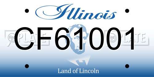 CF61001 Illinois License Plate