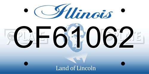 CF61062 Illinois License Plate