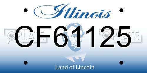 CF61125 Illinois License Plate