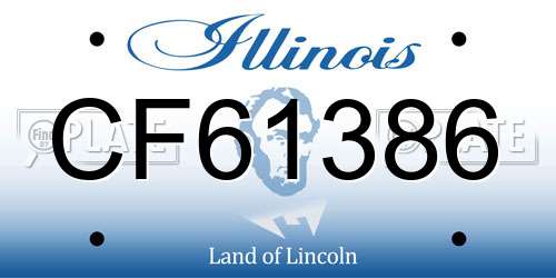 CF61386 Illinois License Plate