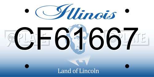CF61667 Illinois License Plate