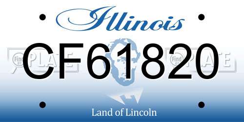 CF61820 Illinois License Plate