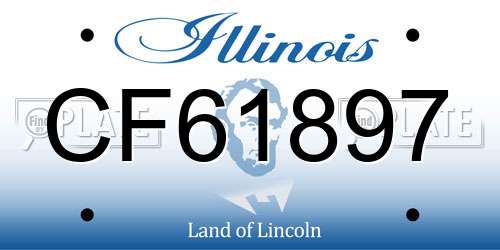 CF61897 Illinois License Plate